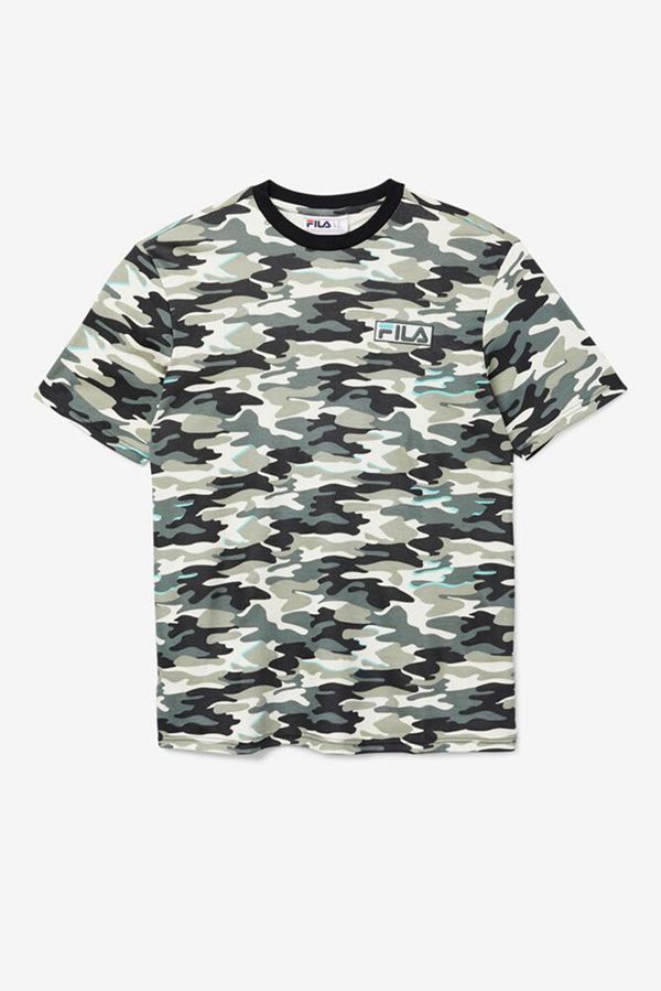 Fila Valentine Camo Men's Tee - Black,NZ 715-35180